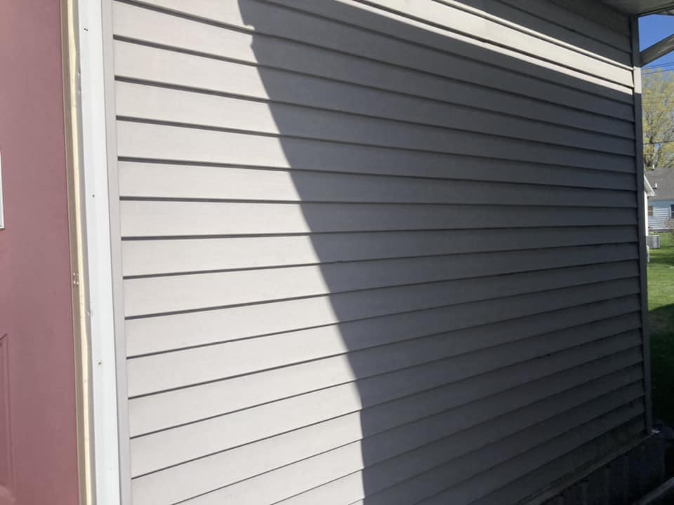 Detail of original siding on a home in Durant, Iowa