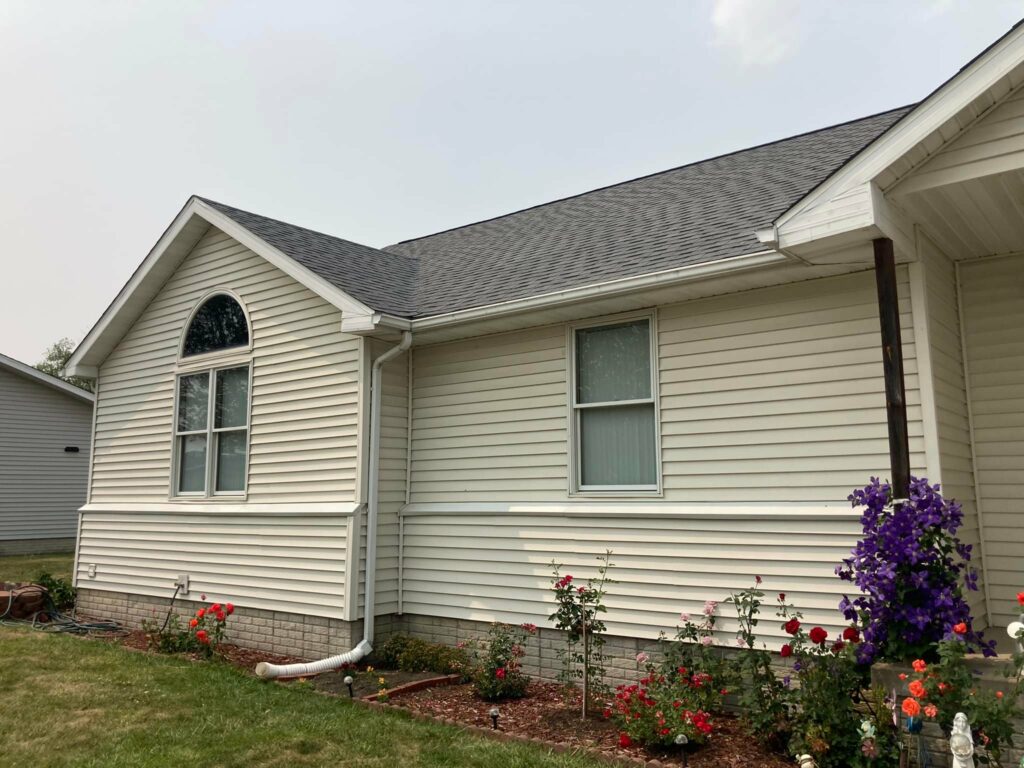 Roof Replacement in West Liberty, Iowa (front of home detail)