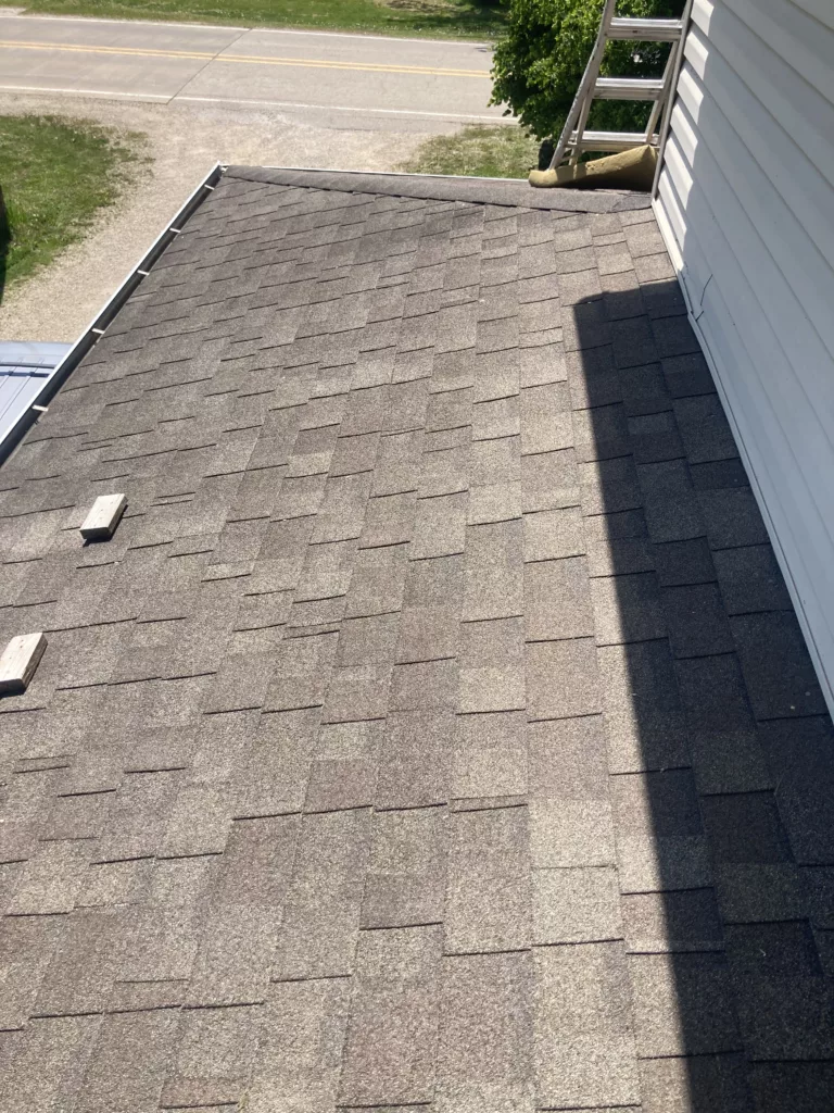Old age-related damaged roof in Davenport, Iowa