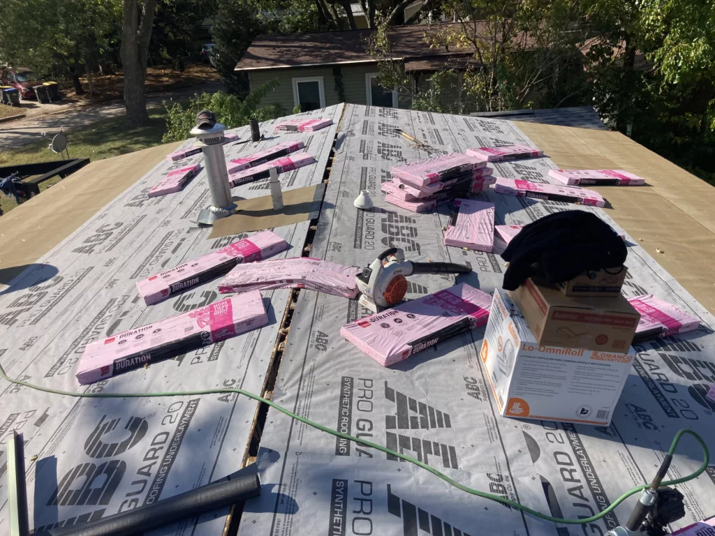 Estate Gray Shingles by Owens Corning installed over Ice and water shield and abc proguard 20 synthetic roofing underlayment on a home in Miller-Orchard in Iowa City, Iowa