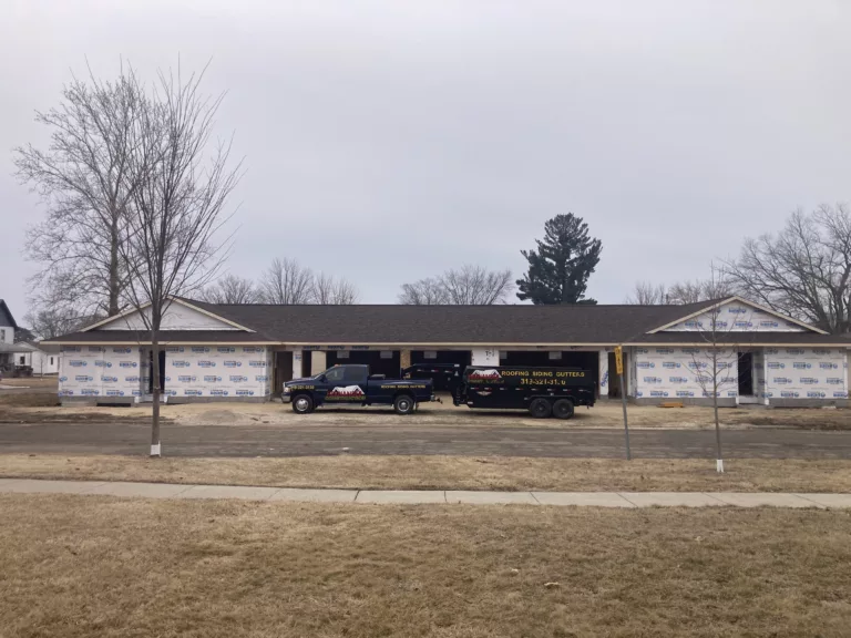 New roof on a newly constructed duplex in Tipton, Iowa
