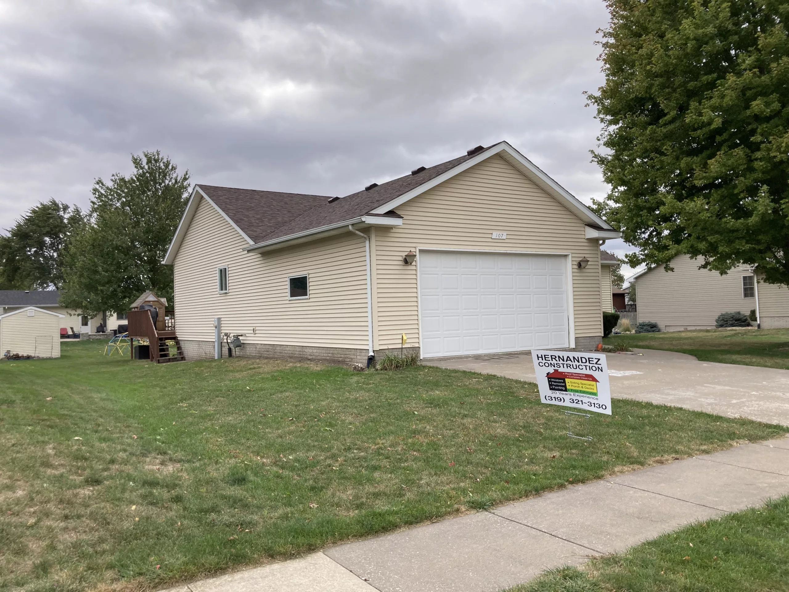 Removal & Replacement of Shingles and Siding with Matching Colors in Durant, Iowa